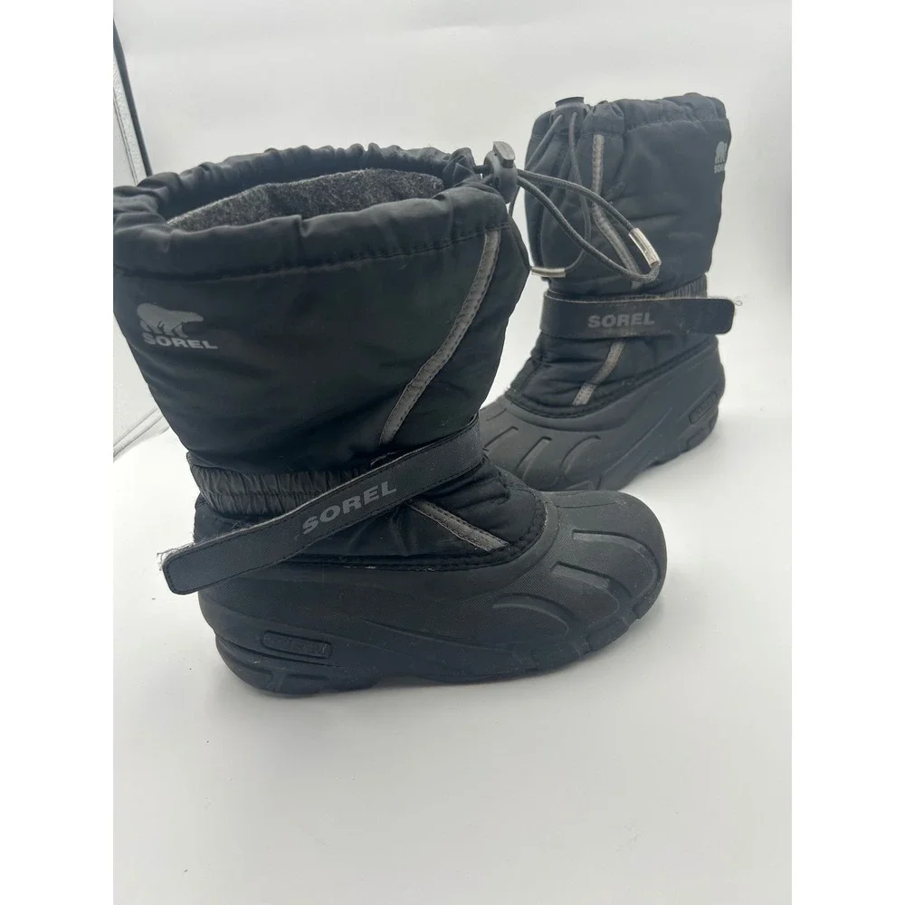 Sorel Yoot Pac Nylon Black Winter Snow Boots Kids Size 3 NY1965-016 Waterproof